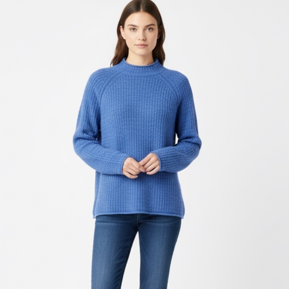 Burberry Wool Mock Neck Cable Sweater Size Large